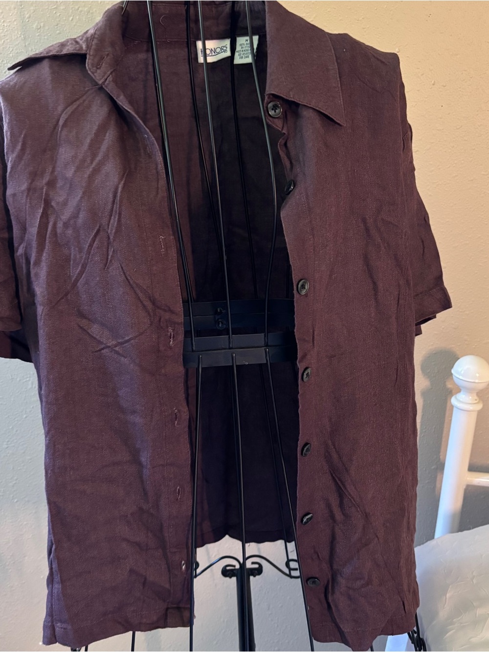 Women’s y2k button down short sleeve in plum | Women’s M